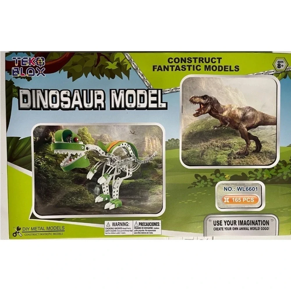 Dinosaur Model Building Set - Green and Silver